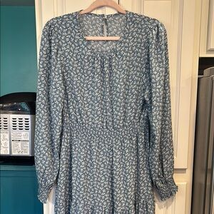Blue Floral Maxi Dress Large